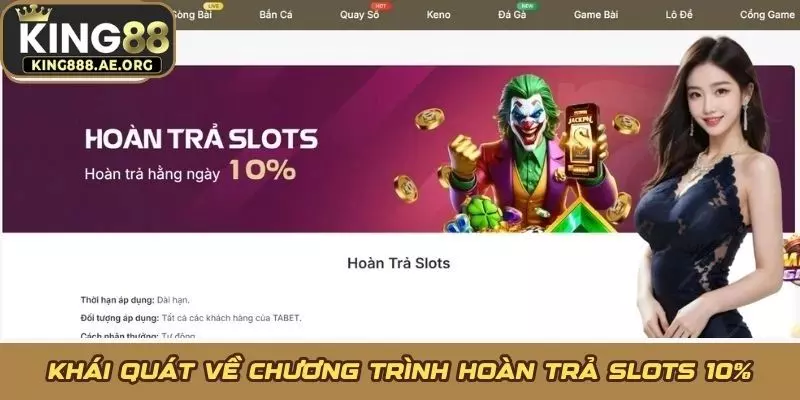 Khái quát về chương trình hoàn trả Slots 10% Khái quát về chương trình hoàn trả Slots 10%