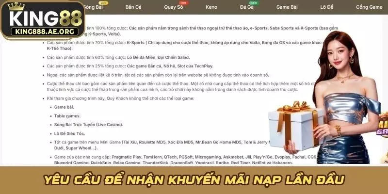 Yêu cầu để nhận khuyến mãi nạp lần đầu Yêu cầu để nhận khuyến mãi nạp lần đầu